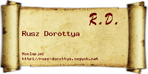 Rusz Dorottya névjegykártya